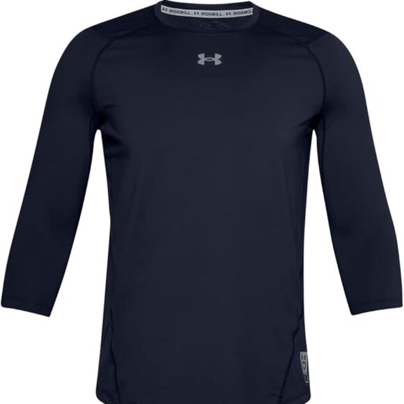 UNDER ARMOUR Men's Isochill 3/4 Sleeve Shirt Sz XL Navy - Picture 1 of 9